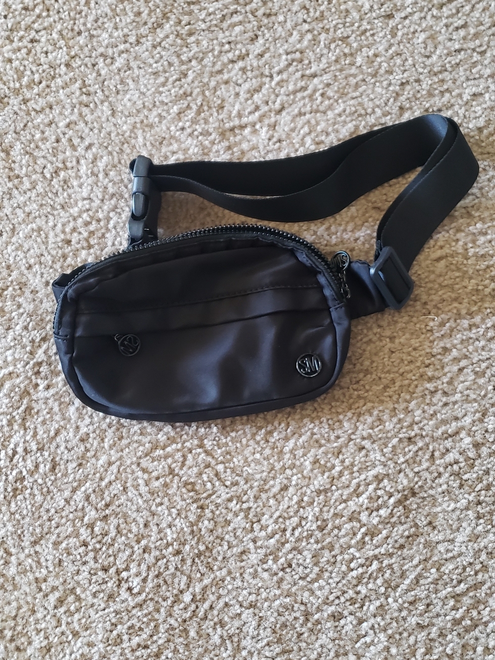 Steve Madden Black Nylon Belt Bag with Adjustable Strap